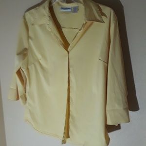 Yellow button down dress shirt